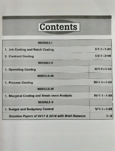 Cost Accounting 2 | B Com Semester 6, MG University