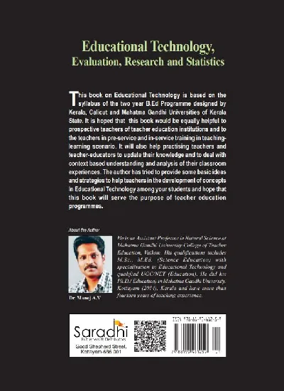 Educational Technology, Evaluation, Research and Statistics | Dr. Manoj AV | A Textbook of Paper III for BEd Students