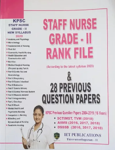 Staff Nurse Grade-II Rank File - KPSC - 2020 Examination - 28 Previous Question Papers