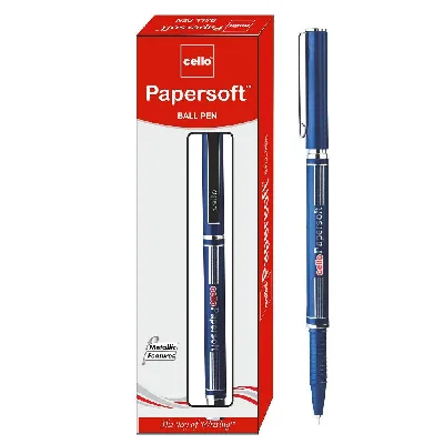 Cello Papersoft Ball Pen (Pack of 3 pens - Blue) - Premium ball pens - Professional pens with superior writing experience
