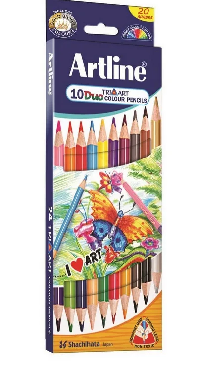 Artline Tri Art 10 Duo Colour Pencils