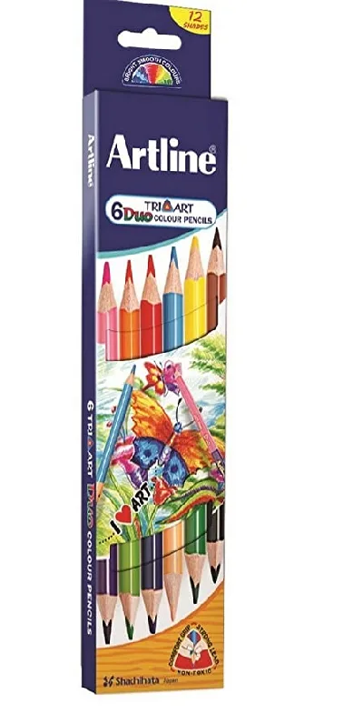 Artline Tri Art 6 Duo colour Pencils