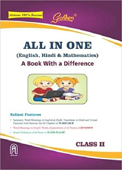 Class 2 - Golden All In One (English, Hindi & Mathematics) Guide For CBSE Students - Latest Edition