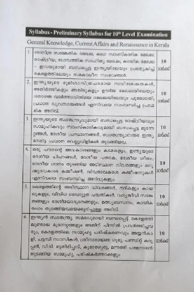 PSC 10th Level Prelims Model Question Bank - Village Field Assistant - LDC BEVCO - SCERT