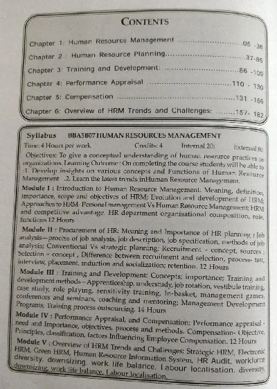 Human Resource Management | BBA Semester 5 | Calicut University