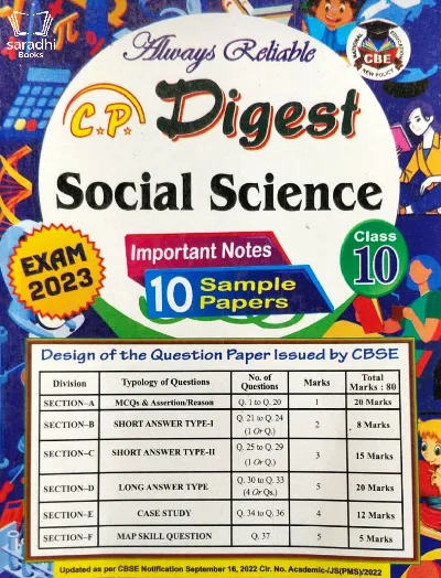 Class 10 Reliable Digest Social Science | Sample Question Paper Exam 2023