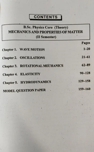 Mechanics and Properties of Matter Core Physics | BSc 1st year Core Courses in Physics Semester 2 | MG University