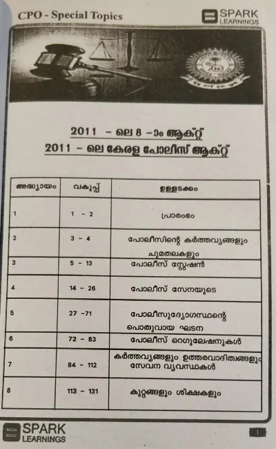 CPO - Civil Police Officer Recruitment Exam - Special Topics - As per new PSC Pattern - 2023