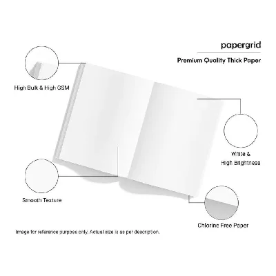 Papergrid Short Notebook Unruled (Set of 6) | Page Size 19 cm * 15.5 cm | 152 Pages