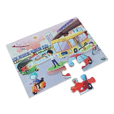 Jigsaw Puzzle (24 Piece + Fun Fact Book Inside) Transport 