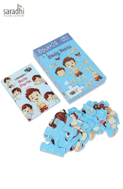 Jigsaw Puzzle (24 Piece + Fun Fact Book Inside) Human Body Parts