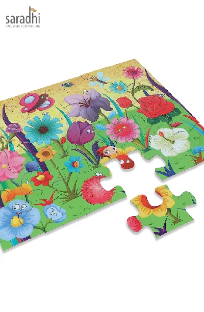 Jigsaw Puzzle (24 Piece + Fun Fact Book Inside) Flowers