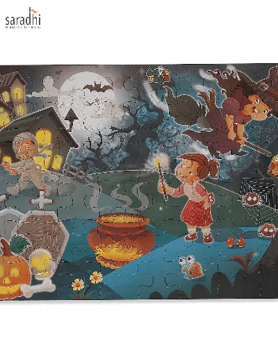 Jigsaw Puzzle (48 Piece + Fun Fact Book Inside) Halloween