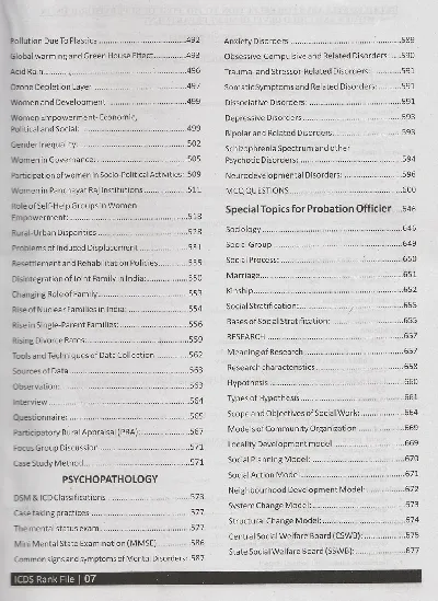 Kerala PSC | ICDS & Probation Officer Rank File Theory and MCQ Based on New Syllabus Sociology | Home Science | Psychology | Social Work | One One Three Publications