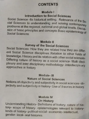 Perspectives and Methodologies in Social Sciences | BA History Semester 1, MG University 