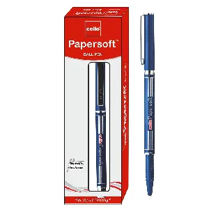 Cello Papersoft Ball Pen (Pack of 3 pens - Blue) - Premium ball pens - Professional pens with superior writing experience