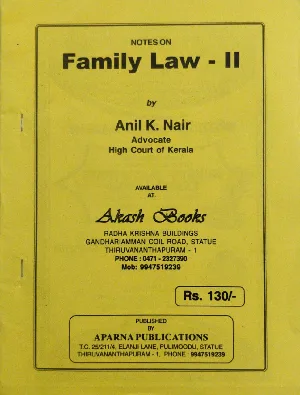 Family Law-II - Anil K Nair (Notes)