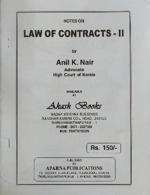 Law of Contracts-II - Anil K Nair (Notes)