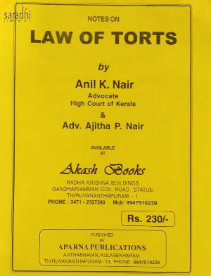Law of Torts | Anil K Nair (Notes)