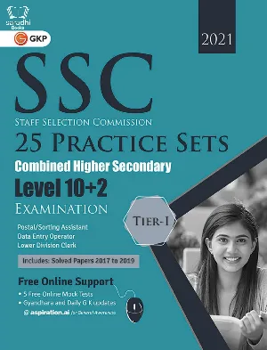 SSC 2021 CHS Combined Higher Secondary 10 +2 Level Exam Tier I - 25 Practice Sets - GKP