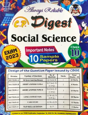 Class 10 Reliable Digest Social Science | Sample Question Paper Exam 2023
