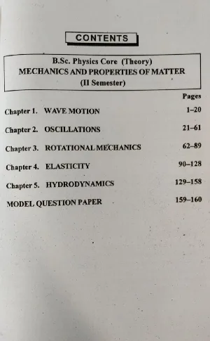 Mechanics and Properties of Matter Core Physics | BSc 1st year Core Courses in Physics Semester 2 | MG University