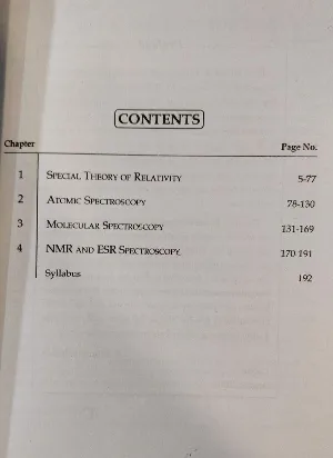 Relativity and Spectroscopy | BSc Degree Programme Semester 6 | MG University