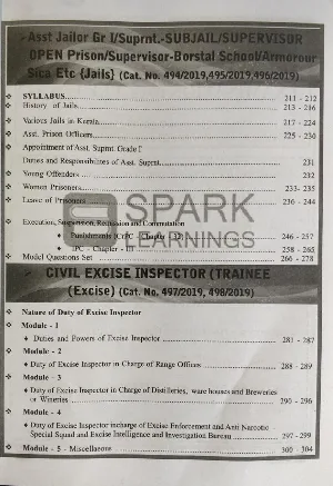 Kerala PSC Degree Level Mains Special Topics | Sub Inspector of Police, Women Sub Inspector, Asst. Jailer/Prison Officer, Excise Inspector | Spark Publications