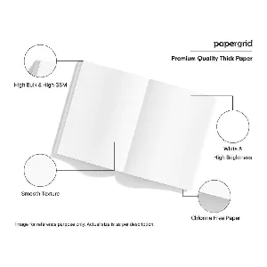Papergrid Short Notebook Unruled (Set of 6) | Page Size 19 cm * 15.5 cm | 152 Pages