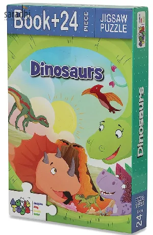 Jigsaw Puzzle (24 Piece + Educational Fun Fact Book Inside) Dinosaurs