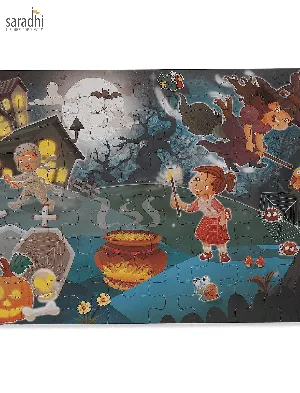 Jigsaw Puzzle (48 Piece + Fun Fact Book Inside) Halloween