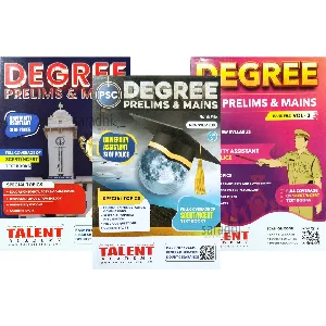 Degree Level Prelims and Mains Exam Rank File | Based on SCERT & NCERT | Set of 3 Volumes | Talent Academy